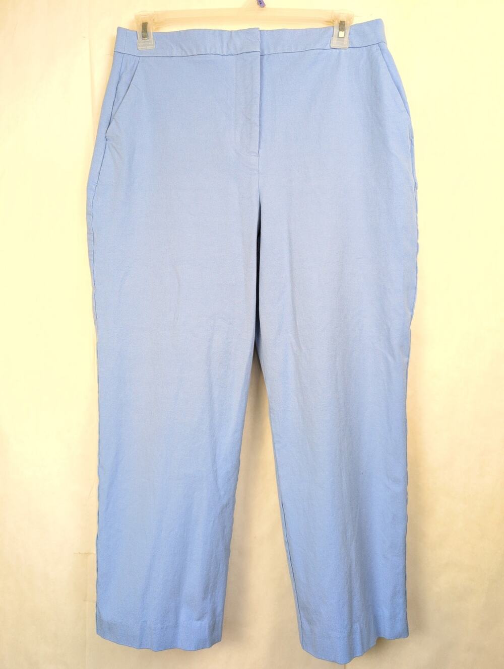 Boden light blue cotton high rise pants Size 12 Career Office Preppy Classic